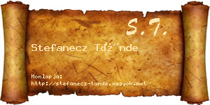 Stefanecz Tünde névjegykártya